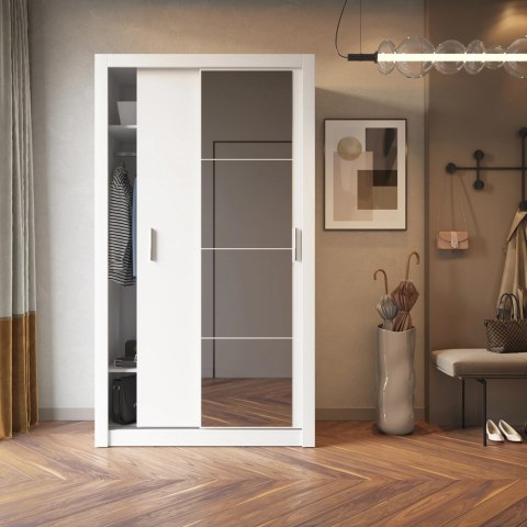 Szafa przesuwna Arti AR-06 120 cm z lustrem - biały