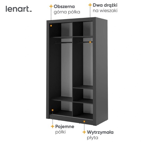 Szafa przesuwna Arti AR-06 120 cm z lustrem - czarny