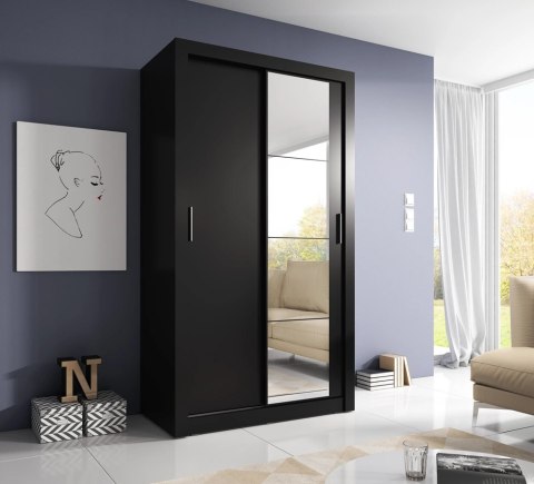 Szafa przesuwna Arti AR-06 120 cm z lustrem - czarny