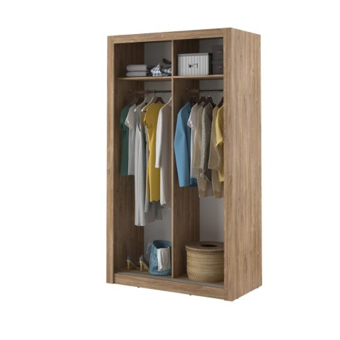 Szafa przesuwna Arti AR-06 120 cm z lustrem - dąb shetland