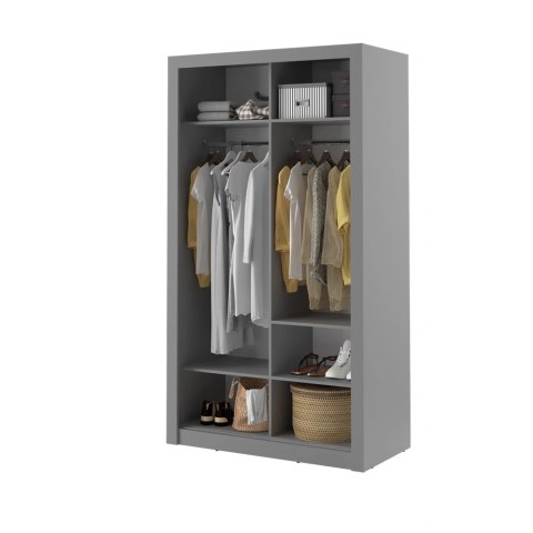 Szafa przesuwna Arti AR-06 120 cm z lustrem - szary