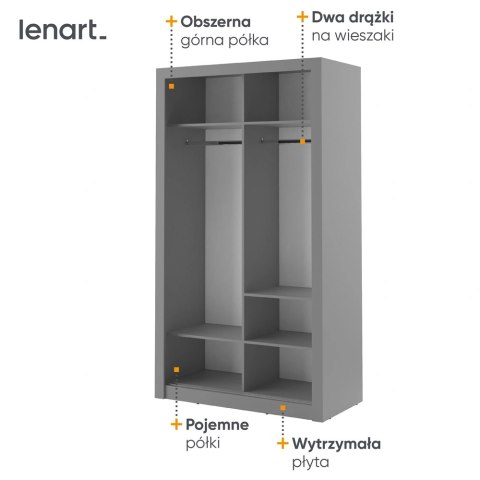 Szafa przesuwna Arti AR-06 120 cm z lustrem - szary