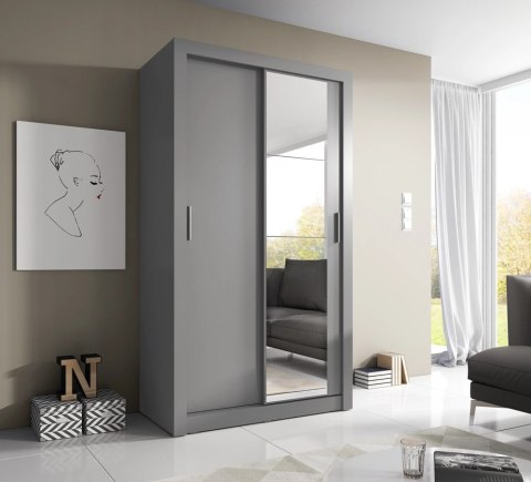 Szafa przesuwna Arti AR-06 120 cm z lustrem - szary