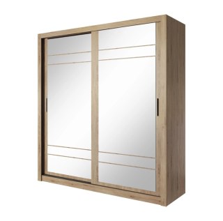 Szafa przesuwna Arti AR-08 203 cm z lustrem - dąb shetland
