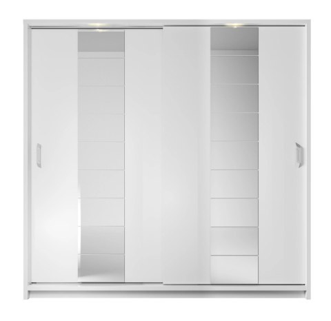 Szafa przesuwna Arti AR-14P 220 cm z lustrem, z oświetleniem LED - biały