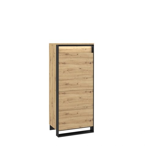 Szafka Quant QA-07 60 cm z półkami i LED - dąb artisan / czarny