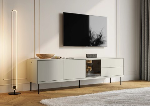Szafka RTV Epiro EP-07 194 cm z oświetleniem LED - kaszmir / dąb ciemny