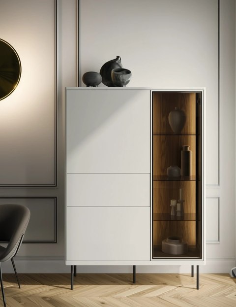 Witryna Epiro EP-01 99 cm z oświetleniem LED - kaszmir / dąb ciemny