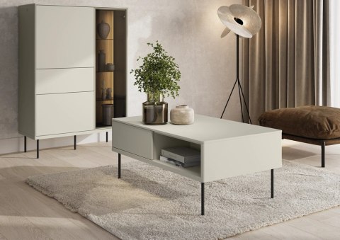 Witryna Epiro EP-01 99 cm z oświetleniem LED - kaszmir / dąb ciemny