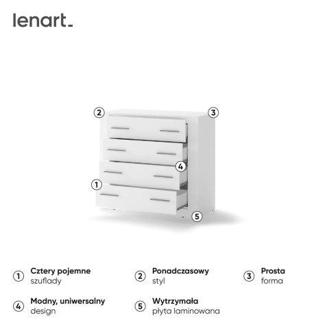 Komoda 4S 100 cm Idea ID-10 - biały alpejski