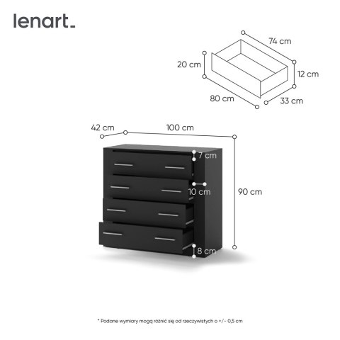 Komoda 4S 100 cm Idea ID-10 - czarny