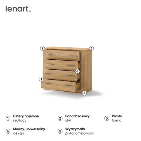 Komoda 4S 100 cm Idea ID-10 - dąb shetland