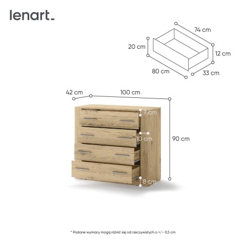 Komoda 4S 100 cm Idea ID-10 - szary