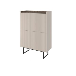 Komoda Lago LG-01 98 cm 4D z LED - beż piaskowy / wind mile dark