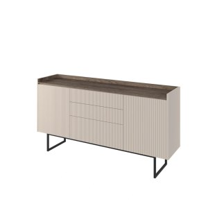 Komoda Lago LG-03 166 cm 2D3S z LED - beż piaskowy / wind mile dark