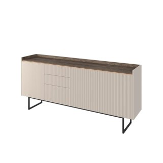 Komoda Lago LG-04 192 cm 3D3S z LED - beż piaskowy / wind mile dark