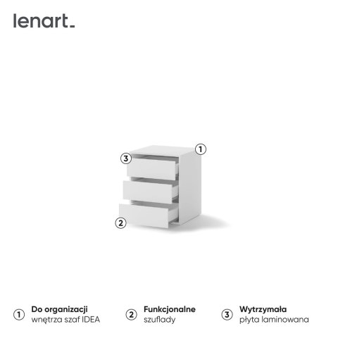Kontenerek wewnętrzny 3S 50 cm Idea ID-13 - biały alpejski