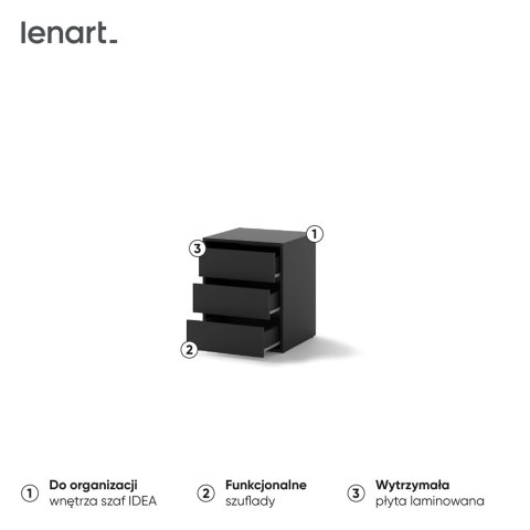 Kontenerek wewnętrzny 3S 50 cm Idea ID-13 - czarny