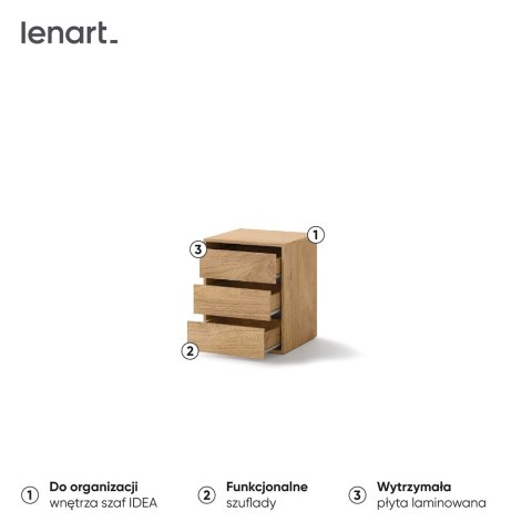Kontenerek wewnętrzny 3S 50 cm Idea ID-13 - dąb shetland