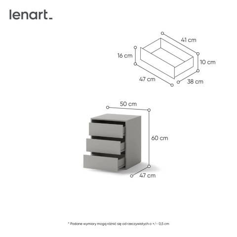 Kontenerek wewnętrzny 3S 50 cm Idea ID-13 - szary