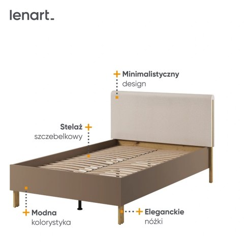 Łóżko młodzieżowe Lenny LY-08 120x200 ze stelażem