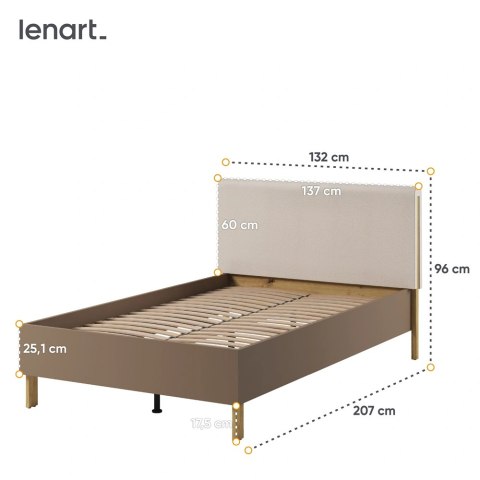 Łóżko młodzieżowe Lenny LY-08 120x200 ze stelażem