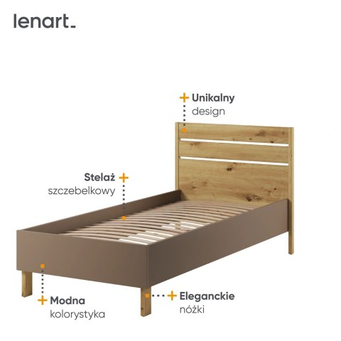 Łóżko młodzieżowe Lenny LY-10 90x200 ze stelażem