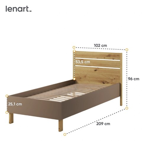 Łóżko młodzieżowe Lenny LY-10 90x200 ze stelażem
