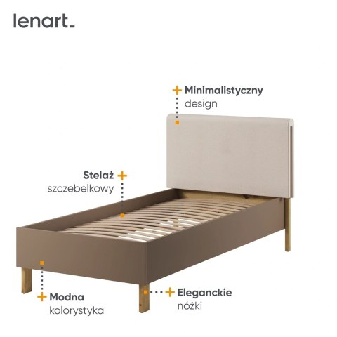 Łóżko młodzieżowe Lenny LY-10 90x200 ze stelażem