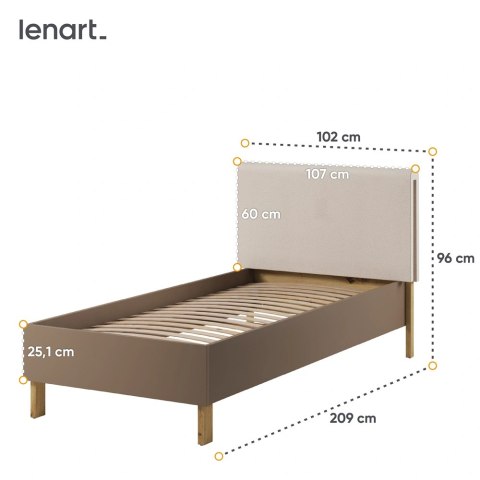 Łóżko młodzieżowe Lenny LY-10 90x200 ze stelażem