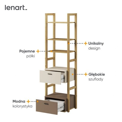 Regał młodzieżowy Lenny LY-03 51 cm z 2 szufladami