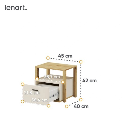 Stolik nocny Lenny LY-07 45 cm z szufladą