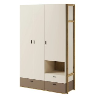 Szafa młodzieżowa Lenny LY-01 135 cm 3D3S - dąb artisan / beż / trufla