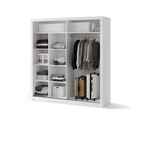 Szafa przesuwna 2D 203 cm z lustrem Idea ID-12 - biały alpejski