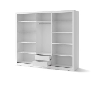 Szafa przesuwna 3D 250 cm z lustrem Idea ID-11 - biały alpejski
