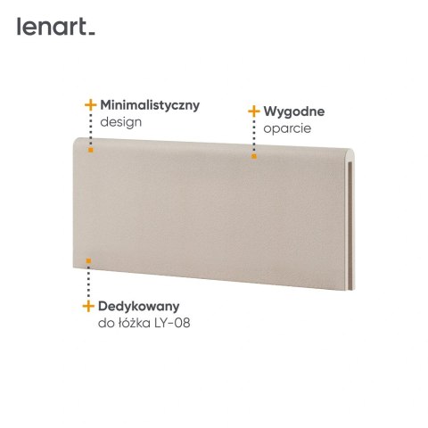 Zagłówek tapicerowany Lenny LY-09 do łóżka 120x200 - beżowy