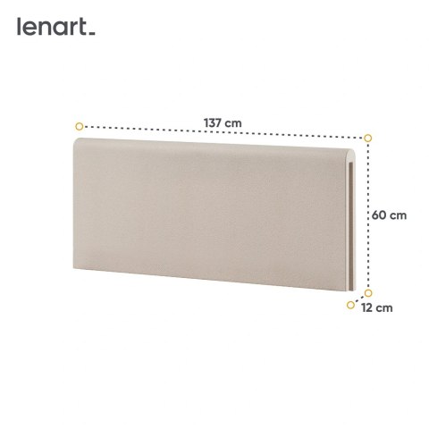 Zagłówek tapicerowany Lenny LY-09 do łóżka 120x200 - beżowy