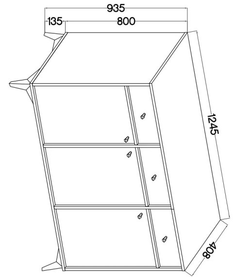 Komoda 3F 3S Tokyo 1 - noga rozgwiazda typ 827 - eucaliptus | Stolarz-Lempert
