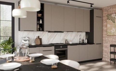 Zestaw mebli kuchennych Aria Aquamarine / Czarny 255 cm - 13 elementów