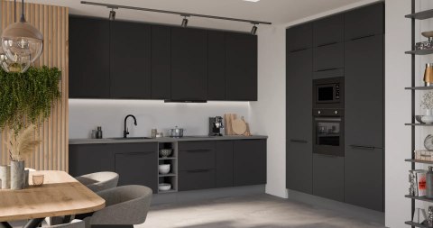 Zestaw mebli kuchennych Aria Black / Antracyt 255 cm - 13 elementów
