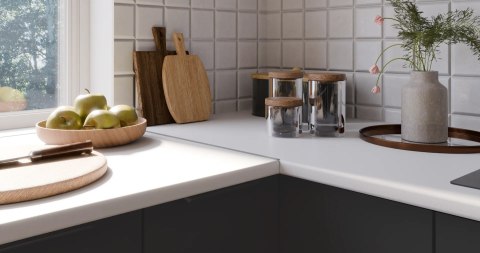 Zestaw mebli kuchennych Aria Black / Biały 255 cm - 13 elementów