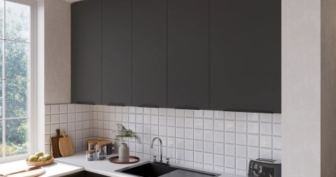 Zestaw mebli kuchennych Aria Black / Biały 255 cm - 13 elementów