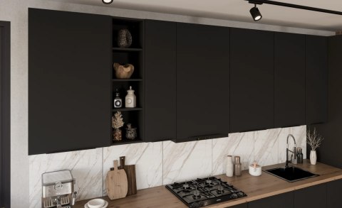 Zestaw mebli kuchennych Aria Black / Czarny 255 cm - 13 elementów