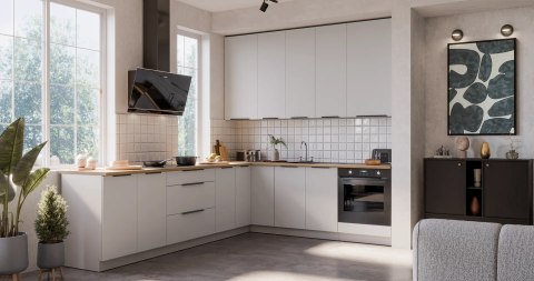 Zestaw mebli kuchennych Aria Crystal white / Biały 255 cm - 13 elementów