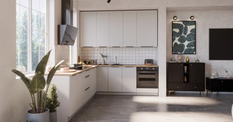 Zestaw mebli kuchennych Aria Crystal white / Biały 255 cm - 13 elementów
