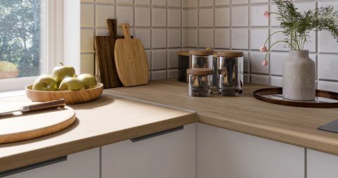 Zestaw mebli kuchennych Aria Crystal white / Biały 255 cm - 13 elementów