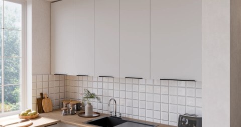 Zestaw mebli kuchennych Aria Crystal white / Biały 255 cm - 13 elementów