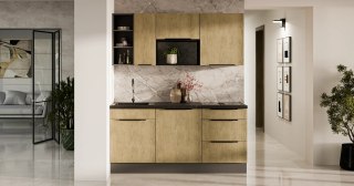 Zestaw mebli kuchennych Cremona dąb cremona / antracyt 180 cm - 8 elementów