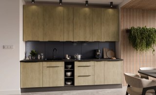 Zestaw mebli kuchennych Cremona dąb cremona / antracyt 300 cm - 12 elementów