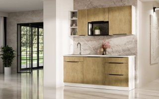 Zestaw mebli kuchennych Cremona dąb cremona / biały 180 cm - 8 elementów
